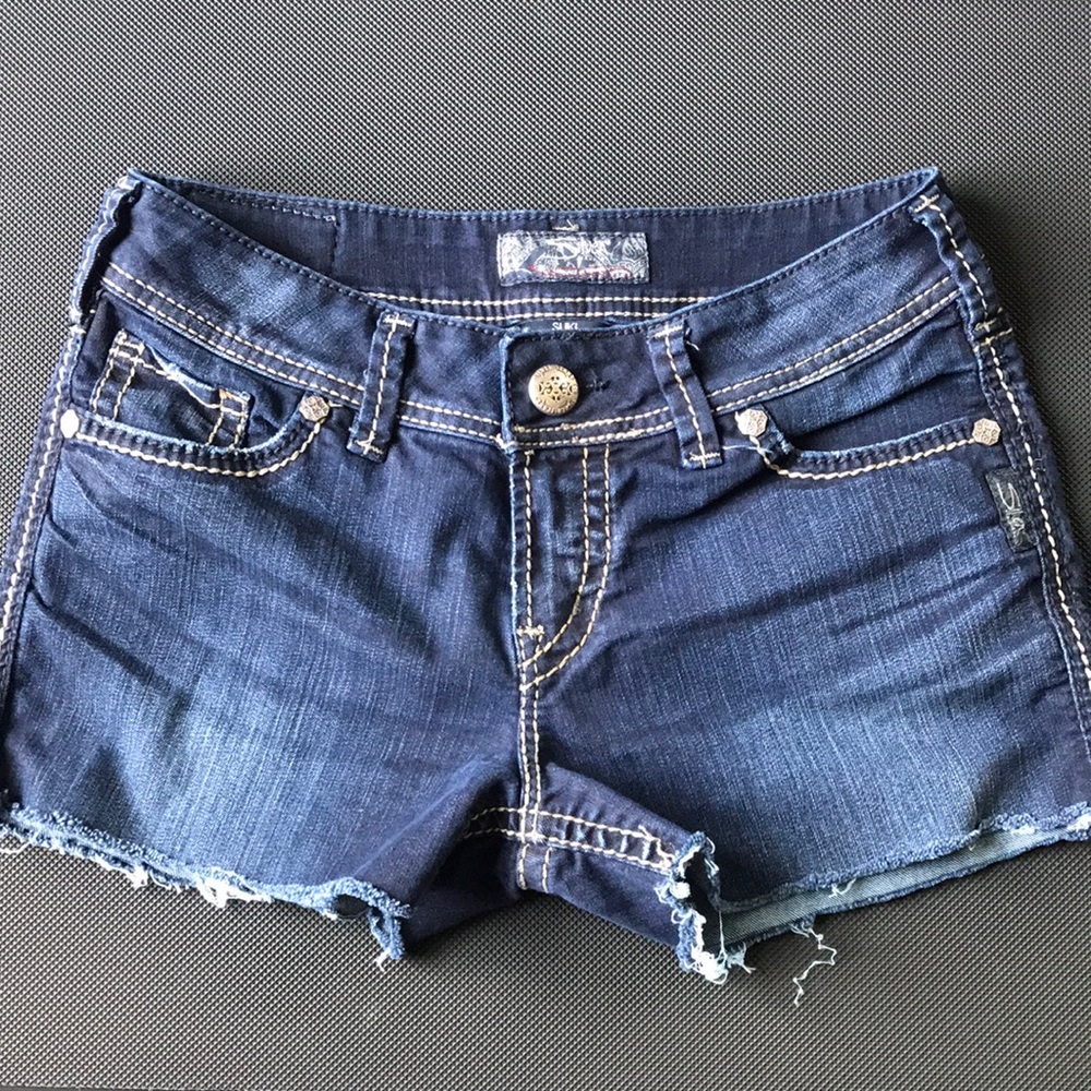 Silver Jean Shorts